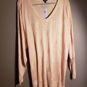 Torrid Pink Heart V-Neck Sweater